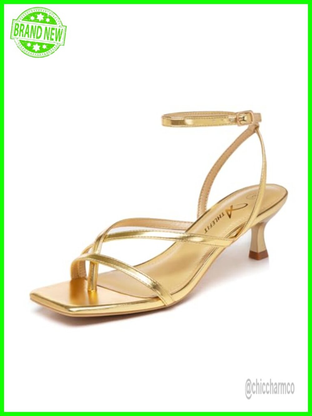 Strappy Kitten Heel Sandals Women Square Toe Low Heels Adjustable Ankle Strap